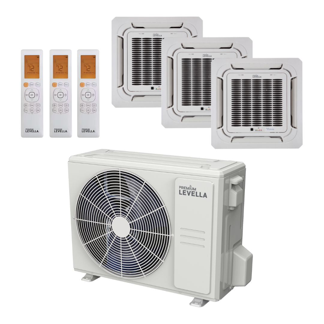 Tri Zone 23.5 SEER2 Ductless Mini Split Air Conditioner Inverter Wifi Heat Pump