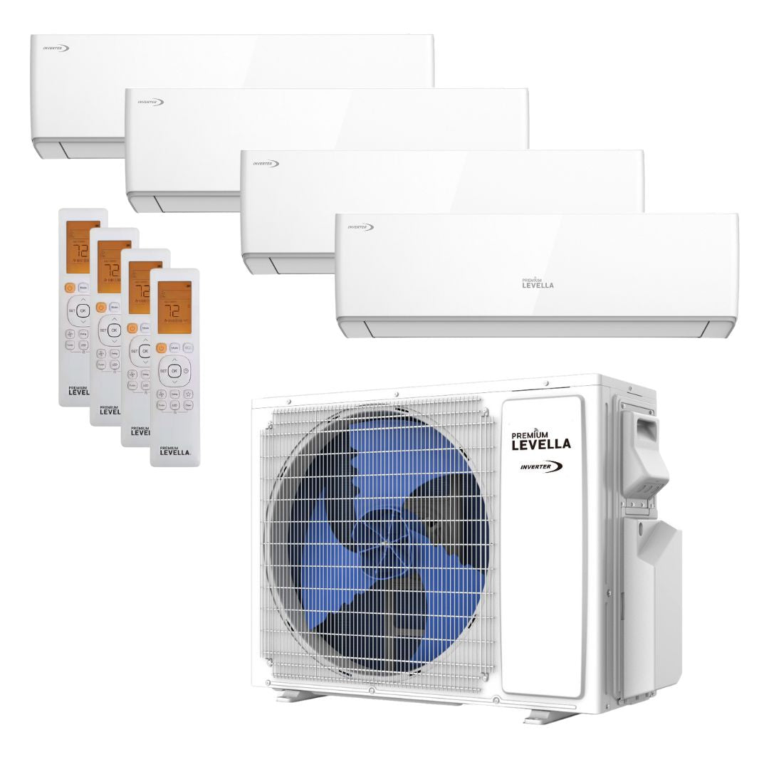 Quad Zone 23.1 SEER2 Ductless Mini Split Air Conditioner Inverter Wifi Heat Pump