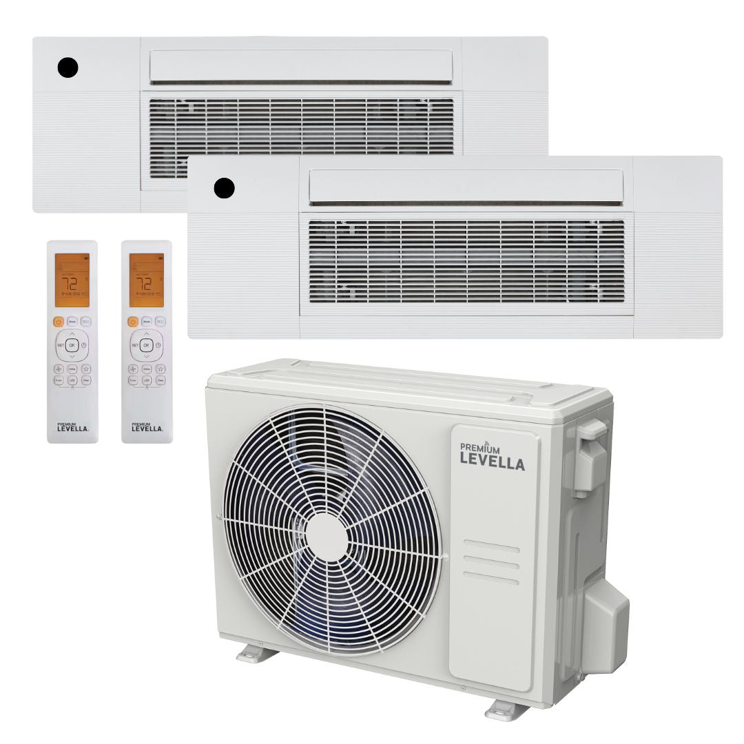 Dual Zone 21.5 SEER Ductless Mini Split Air Conditioner Inverter Wifi Heat Pump